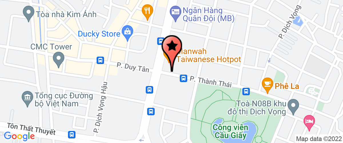 Bản đồ đến địa chỉ Công Ty TNHH Đầu Tư Dk Hà Nội
