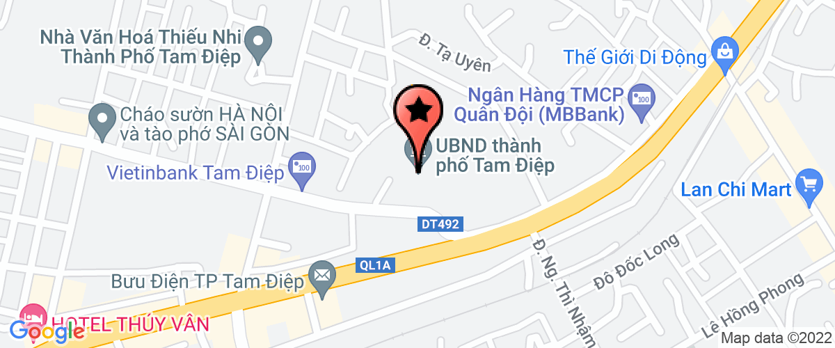 Bản đồ đến địa chỉ UBND thị xã Tam Điệp