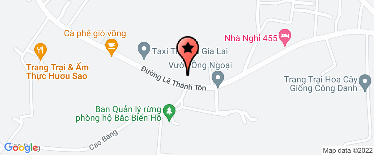 Bản đồ đến địa chỉ Công Ty Trách Nhiệm Hữu Hạn Một Thành Viên Hồng Ngân Phát Gia Lai