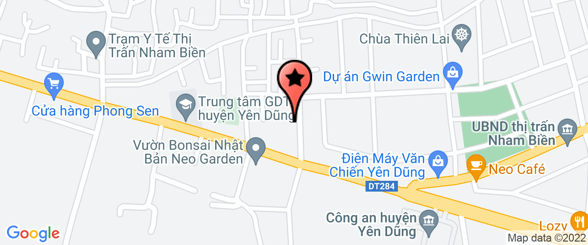 Map to Ngoc Thang Construction and Trading Company Limited