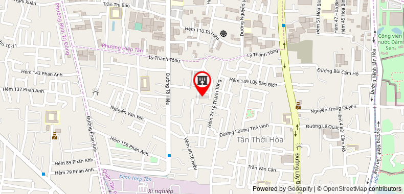 Bản đồ đến địa chỉ Trường Trung Học Cơ Sở Tân Thới Hoà Quận Tân Phú