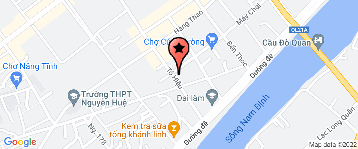 Map to Nam Dinh Rural Water Supply and Sanitation Joint Stock Company