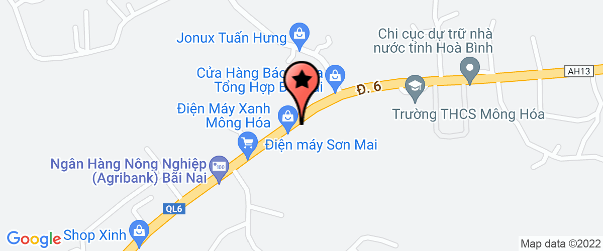 Map to Branch of Viet Nam Forestry Corporation - Joint Stock Company - Hoa Binh Forestry Company