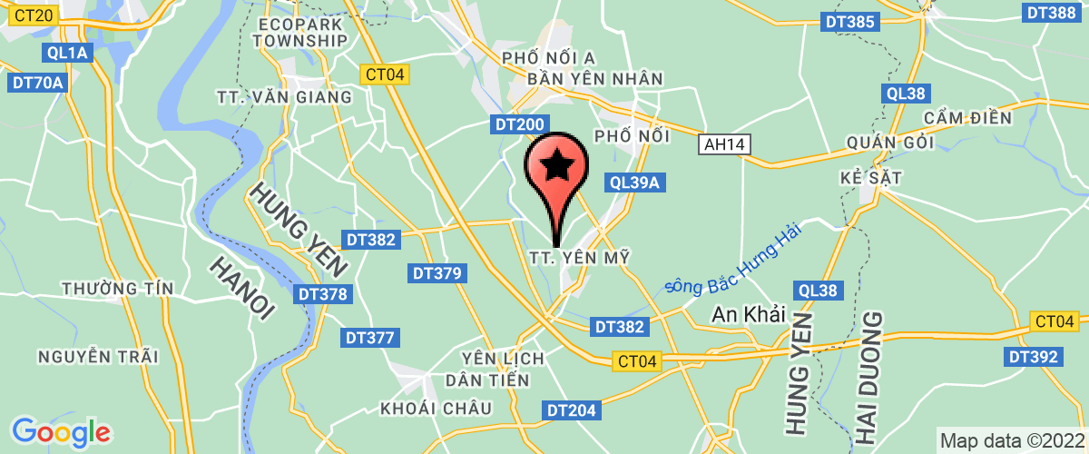Bản đồ đến địa chỉ Cty Nakano Corporation-TC cvxd thuộc DA NM CN Sanwa Việt Nam tại lô F8-KCN TL II-Yên Mỹ-Hưng Yên